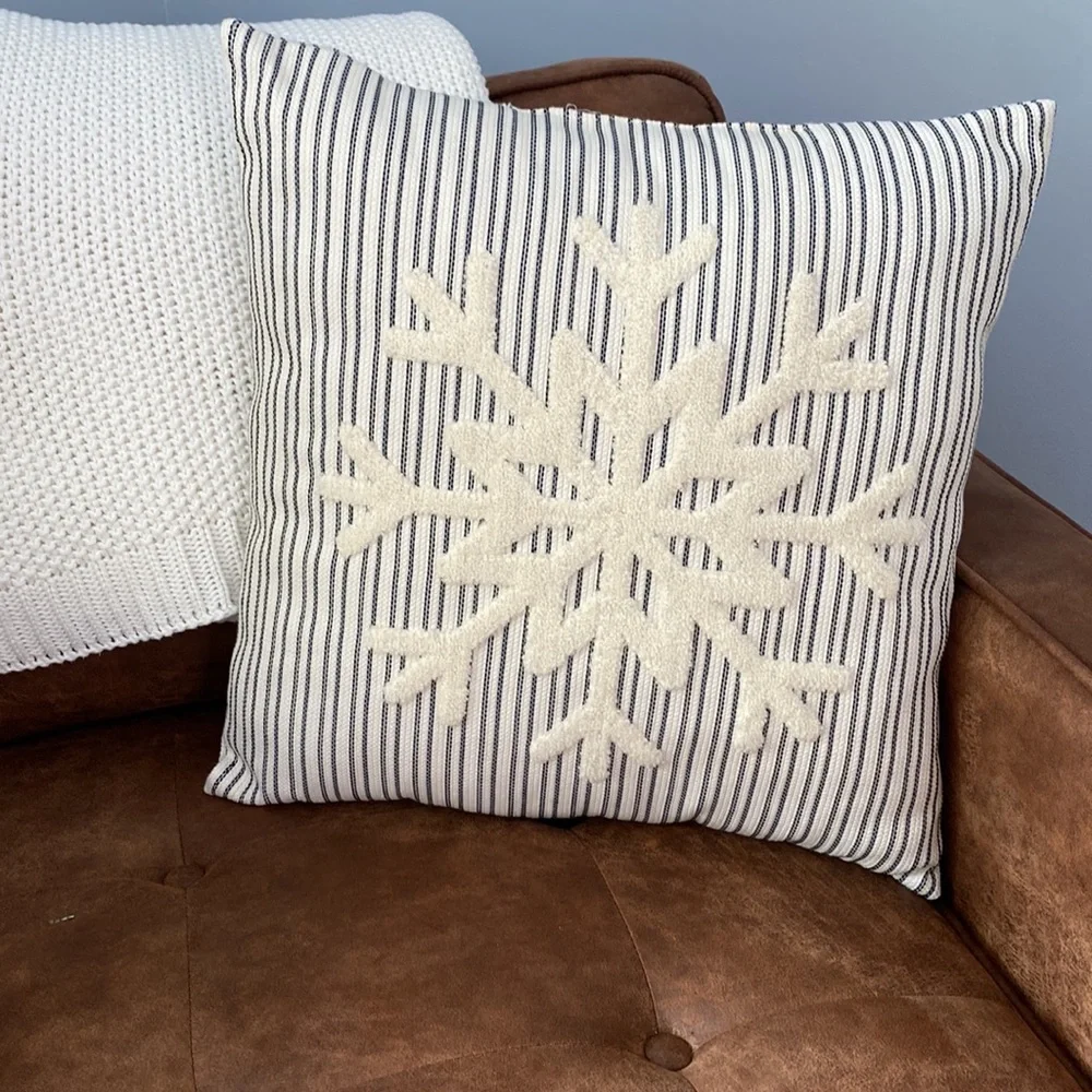 Snowflake accent pillow